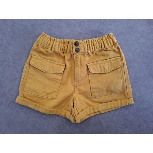 Short Toile Jaune Moutarde Tape A L'oeil - 7 Ans