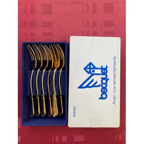 Lot De 12 Fourchettes À Desserts Dorées 14cm
