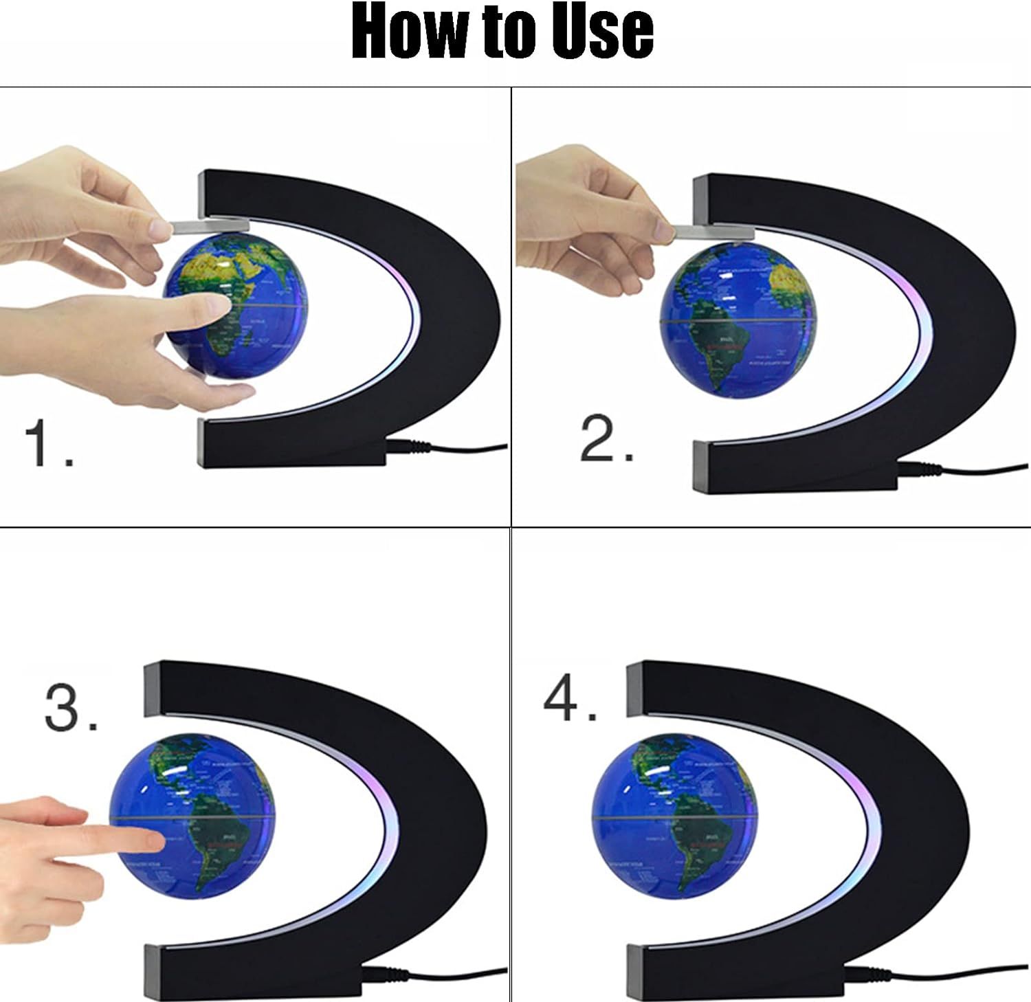 Globe Levitation Magntique, Cratif Globe Terrestre Lumineu... - 9