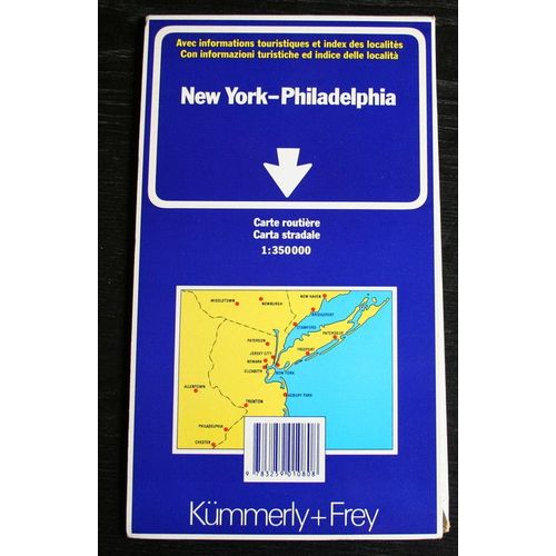Carte Routière New York - Philadelphie 1/350000e