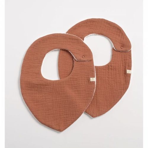 Lot De 2 Bavoirs Bébé Uni Terracotta