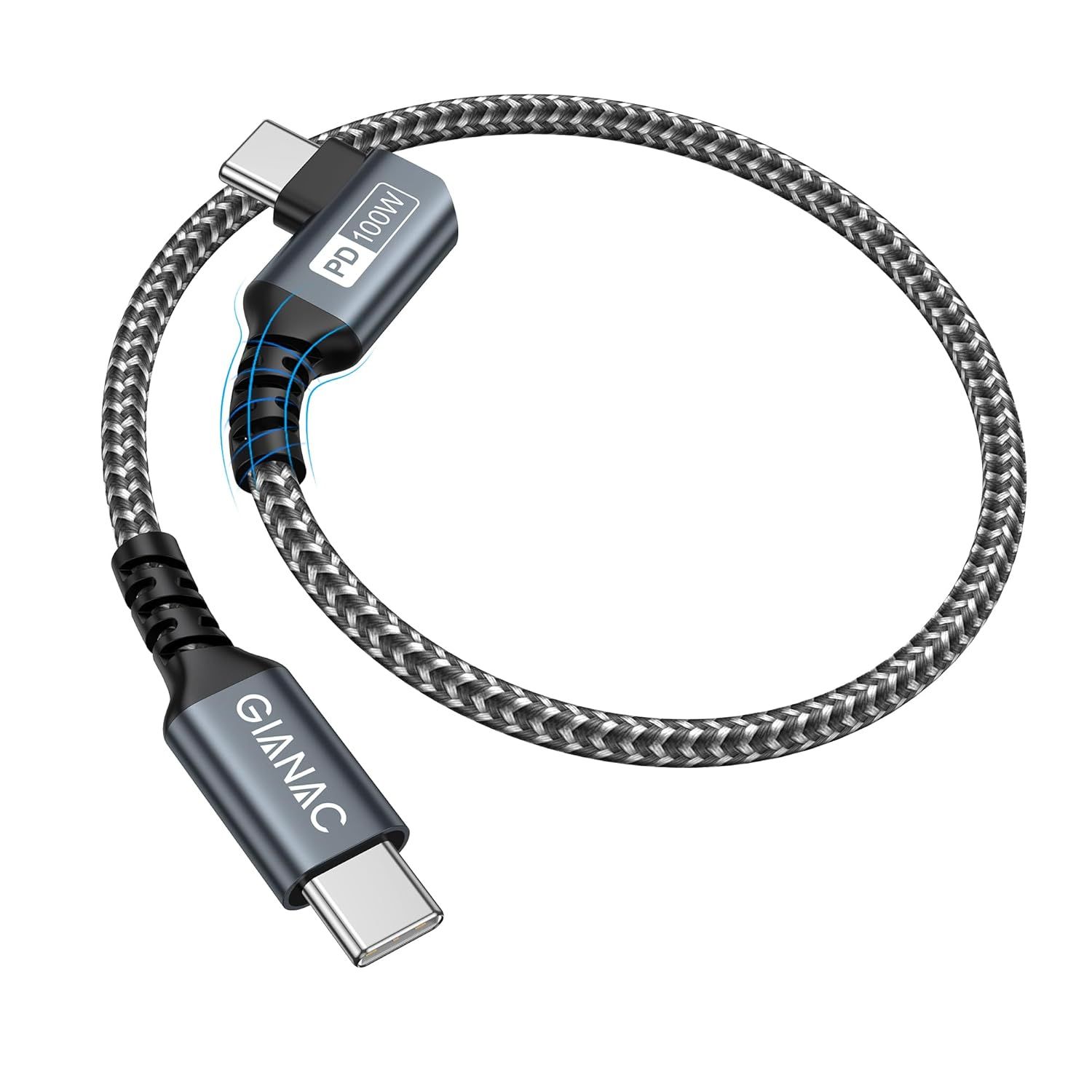 100W Câble Usb C Vers Usb C 0.3M Cable Usb C Charge Rapide 5A Câble...