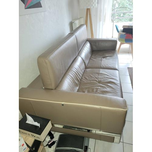 Vends Canape Cuir Marron Clair Tres Bon Etat 4 Places Marque Xxl