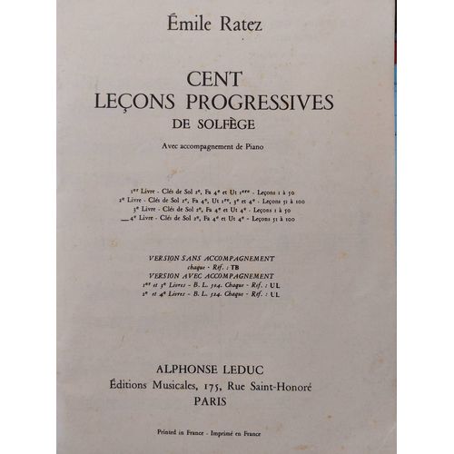 Cent Leçons Progressives De Solfège De Emile Ratez (4ème Volume)