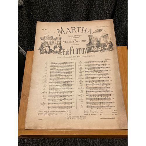 F. De Flotow Martha N°12 Air Des Larmes Partition Ténor Soprano Piano Choudens