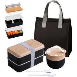 Bento Lunch Box Avec Sac Kit, 1400Ml Boite Repas Avec