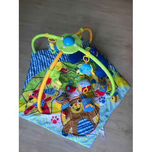 Tapis D’Éveil Musical Pour Bébé Marque Bruin Avec Plusieurs Accessoires Supplémentaires : Coussin De Tour De Cou - Girafe - Cubes En Tissu Souple - Anneaux Hochet. Pratiquement Jamais Utilisés.