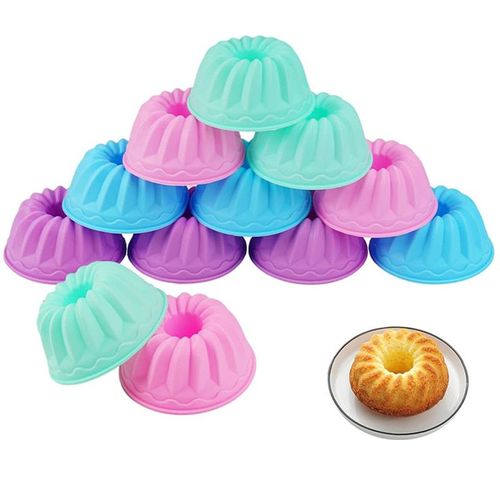 Moule Mini Kouglof Silicone, Faciles À Démouler Pour La Pâtisserie Gâteau Au Dessert Pudding (Diamètre 6.5cm, Hauteur 3cm, 12 Pièces)