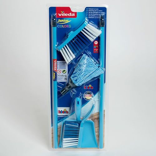 Klein Toys "Vileda - Set De Ménage Avec Balai À Franges ""Color Line"", 4 Pcs