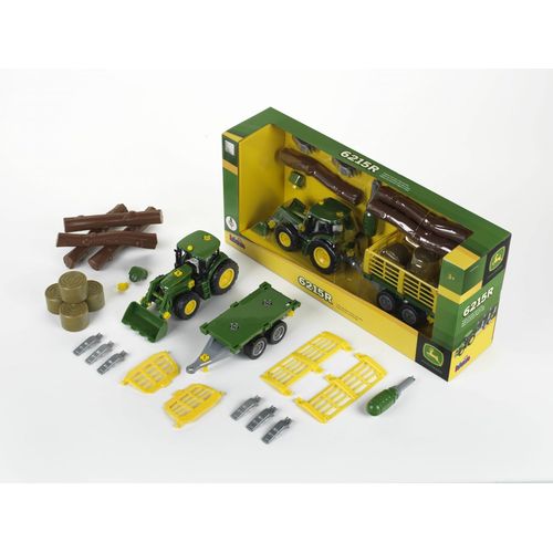 John Deere John Deere - Tracteur Avec Remorque À Bois Et À Foin