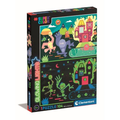 Puzzle Enfant Glowing Lights 104 Pièces - Monsters