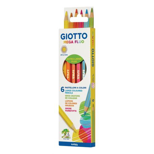 Giotto 6 Crayons Mega Fluo