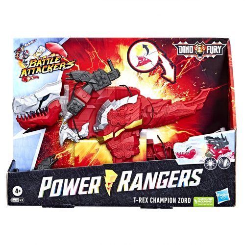 Hasbro Power Rangers Battle Attackers Dino Fury Zord Champion Tyrannosaure