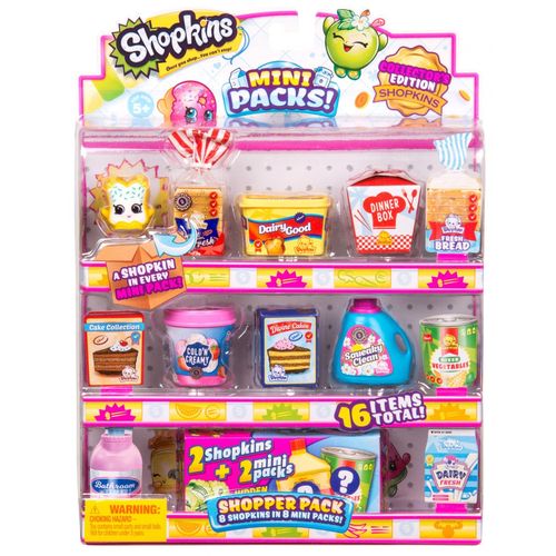 Shopkins - Serie 10 - Small Mart Sk10 Small Mart - Shopper (8 Mini Packs + 8 Shopkins) - Asst.