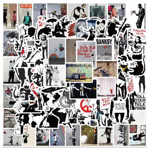 Autocollants Banksy Du Street Art Britannique, 200 Pi¿¿Ces, Zab,Aesthetic Couleurs Stickers, Imperm¿¿Able Vinyle Autocollant Pour Telephone Ordinateur Portable Macbook Scrapbooking