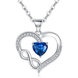 Collier Femme Collier Infini Coeur¿Argent Sterling 925 Collier Avec 5A