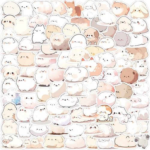 Autocollant Petit Animal 200 Pi¿¿Ces Avec ¿¿Critures Cor¿¿Ennes,Aesthetic Couleurs Stickers, Imperm¿¿Able Vinyle Autocollant Pour Telephone Ordinateur Portable Macbook Scrapbooking