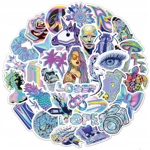 200 Pi¿¿Ces Laser Ins Extr¿¿Mit¿¿ Holographique ¿¿L¿¿Gante,Aesthetic Couleurs Stickers, Imperm¿¿Able Vinyle Autocollant Pour Telephone Ordinateur Portable Macbook Scrapbooking