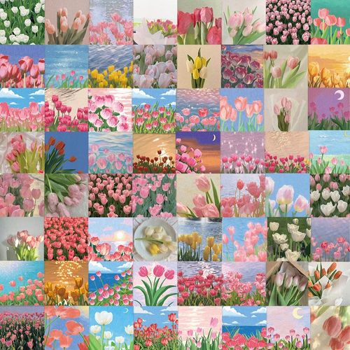Autocollants Graffiti Peinture Tulipe, 200 Pi¿¿Ces,Aesthetic Couleurs Stickers, Imperm¿¿Able Vinyle Autocollant Pour Telephone Ordinateur Portable Macbook Scrapbooking
