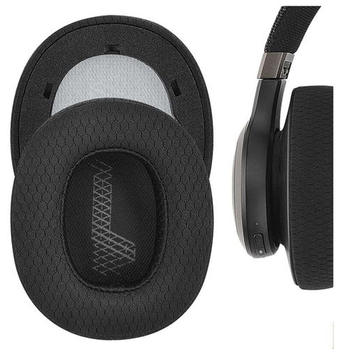 Coussinets de rechange confortables en maille pour casque JBL Live 650 BTNC, Lifestyle E65BTNC, Duet NC, Live 660 BTNC - Noir
