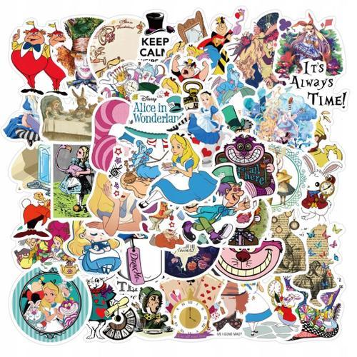 Paquet De 200 Pi¿¿Ces Alice Au Pays Des Merveilles Fille,Aesthetic Couleurs Stickers, Imperm¿¿Able Vinyle Autocollant Pour Telephone Ordinateur Portable Macbook Scrapbooking