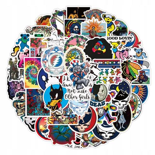 200 Morceaux De Musique Rock Cool Grateful Dead Noir,Aesthetic Couleurs Stickers, Imperm¿¿Able Vinyle Autocollant Pour Telephone Ordinateur Portable Macbook Scrapbooking