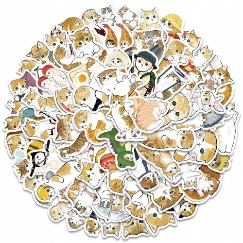 200 Pi¿¿Ces Kawaii Hiver Chat Jaune Collant Graff,Aesthetic Couleurs Stickers, Imperm¿¿Able Vinyle Autocollant Pour Telephone Ordinateur Portable Macbook Scrapbooking