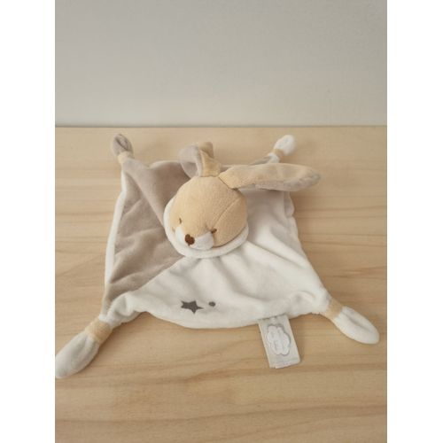 Doudou Lapin Blanc Beige Étoiles Un Rêve De Bébé Cmp
