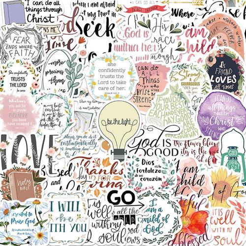 200 Pi¿¿Ces Phrases De J¿¿Sus Dans Un Autocollant Pv Esth¿¿Tique,Aesthetic Couleurs Stickers, Imperm¿¿Able Vinyle Autocollant Pour Telephone Ordinateur Portable Macbook Scrapbooking