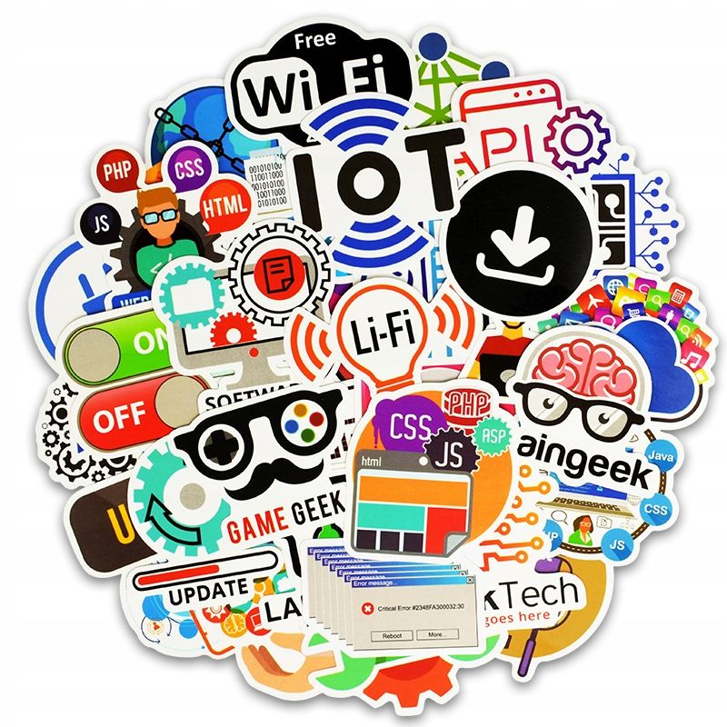 Autocollants En Langage De Programmation Java Js, 200 PiCe...
