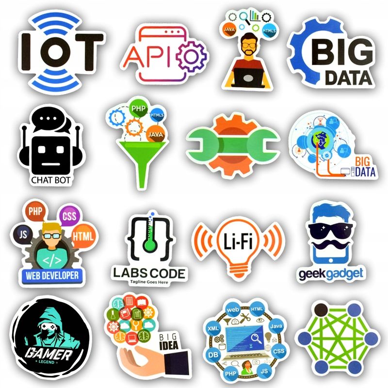 Autocollants En Langage De Programmation Java Js, 200 PiCe... - 3