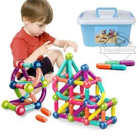 Jeu de billes et tiges magnétiques colorées, blocs de Construction, bâtons,  jouets éducatifs pour garçons et filles, cadeaux pour enfants