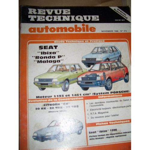 Revue Technique Automobile  N° 473 : Seat Ibisa/Ronda P/Malaga Moteur 1193 Et 1461cm3(Systéme Porsche)