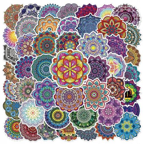 Autocollants Esth¿¿Tiques Mandala, 200 Pi¿¿Ces, Jeu Cool, Diy Bricolage,Aesthetic Couleurs Stickers, Imperm¿¿Able Vinyle Autocollant Pour Telephone Ordinateur Portable Macbook Scrapbooking