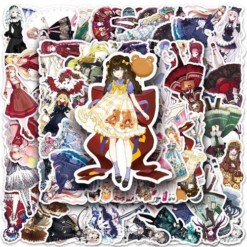 Autocollants Mignons Lolita Grils, 200 Pi¿¿Ces, Jeu D'anime,Aesthetic Couleurs Stickers, Imperm¿¿Able Vinyle Autocollant Pour Telephone Ordinateur Portable Macbook Scrapbooking