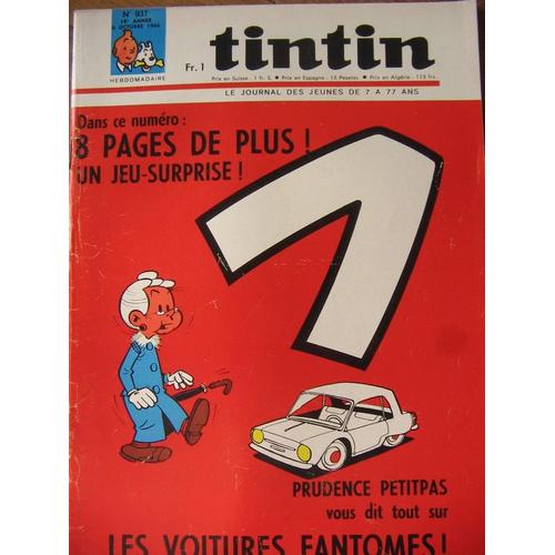 Journal Tintin  N° 937 : 8 Pages De Plus ! Un Jeux Surprise ! // Les Voitures Fantomes !