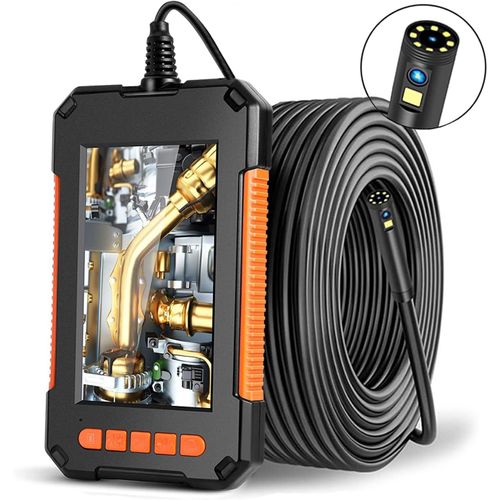 Endoscope Industriel, Caméra d'inspection Endoscope à Deux Têtes, Endoscope Numérique à Double Objectif 1080P HD, Écran LCD 4,3 Pouces, étanche IP67, avec 8 Lumières LED, Carte TF de 32G (5M)