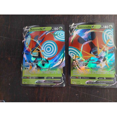 Lot De 2 Cartes Pokemon Basic 180 Astronelle V / Reverse Brillante