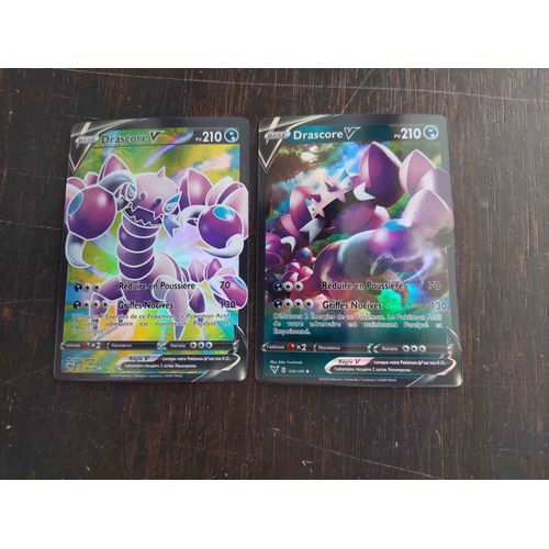 Lot De 2 Cartes Pokemon Basic 210 Drascore V / Reverse Brillante