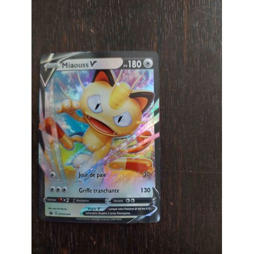 Carte Pokemon Base 180 Miaouss V / Reverse Brillante