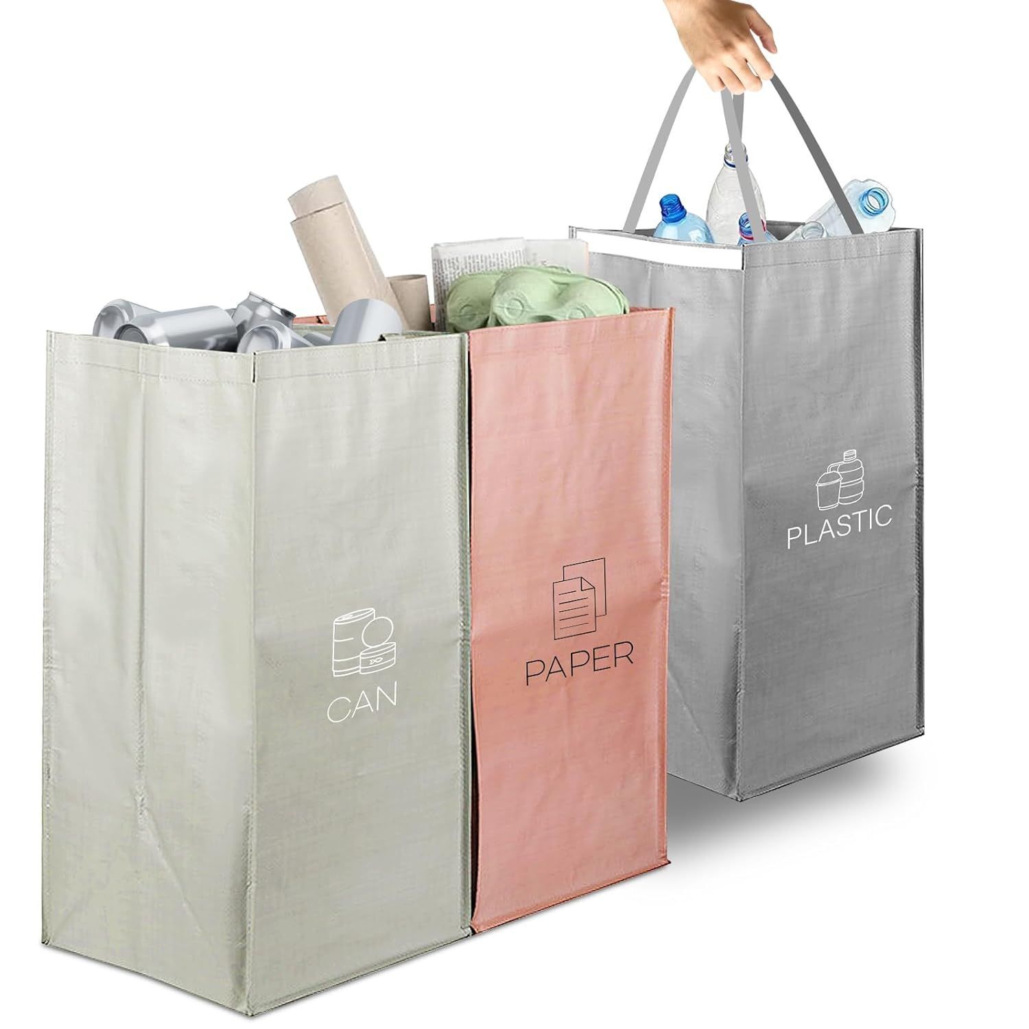 3 Sacs De Tri Sélectif, Poubelle Tri Selectif 3 Bac, Poubelle De Tr...