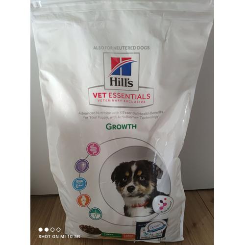 Croquettes Hill's Vet Essentials Growth Activ'biome Pour Chiot Grande/ Moyenne Race  18 Mois Troubles Digestifs (6 Kg)