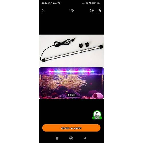 Led Aquarium 47cm Neuf