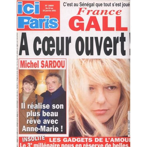 Ici Paris / 23-01-2001  N° 2899 : France Gall (2p) - Christina Aguilera (2p) - Claude François (2p) - Alizée (1p) - Michel Sardou (2p) - Christophe Lambert (1,5p)