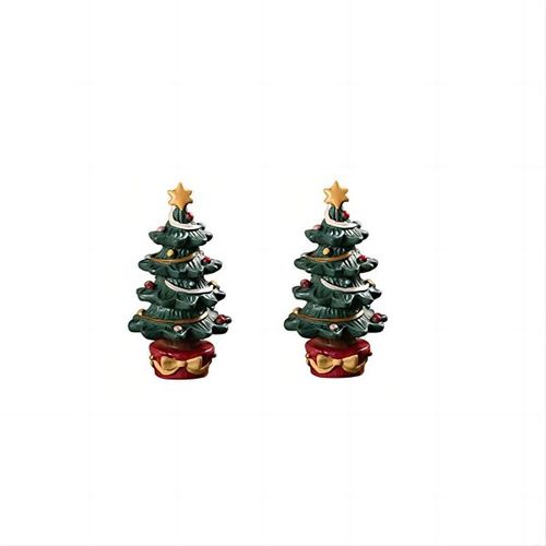 2 Pièces Décoration D'aquarium De Noël Figurine D'arbre De Noël Décoration D'aquarium En Résine Accessoires D'aquarium Décor De Statue D'aquarium Pour Grottes Aquatiques Jardin Féerique Miniature 4cm * 5cm