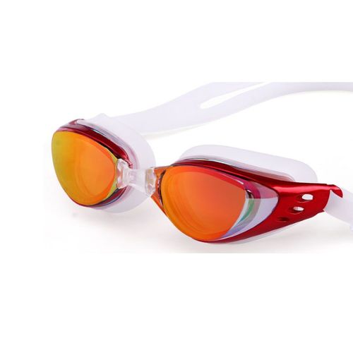 Lunettes De Natation Imperméables Antibuée Uv Adulte Réglable (Rouge)