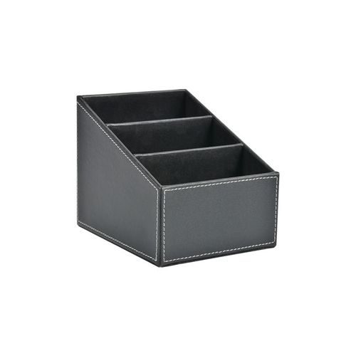 Boîte de rangement pour télécommande TV avec 3 compartiments, contrôleurs organisateurs en cuir PU