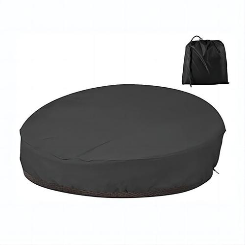 Housse De Protection Imperméable Pour Canapé Rond De Jardin, Housse De Lit De Salon D'extérieur Oxford 210d, Anti-Uv Et Coupe-Vent 204x60cm