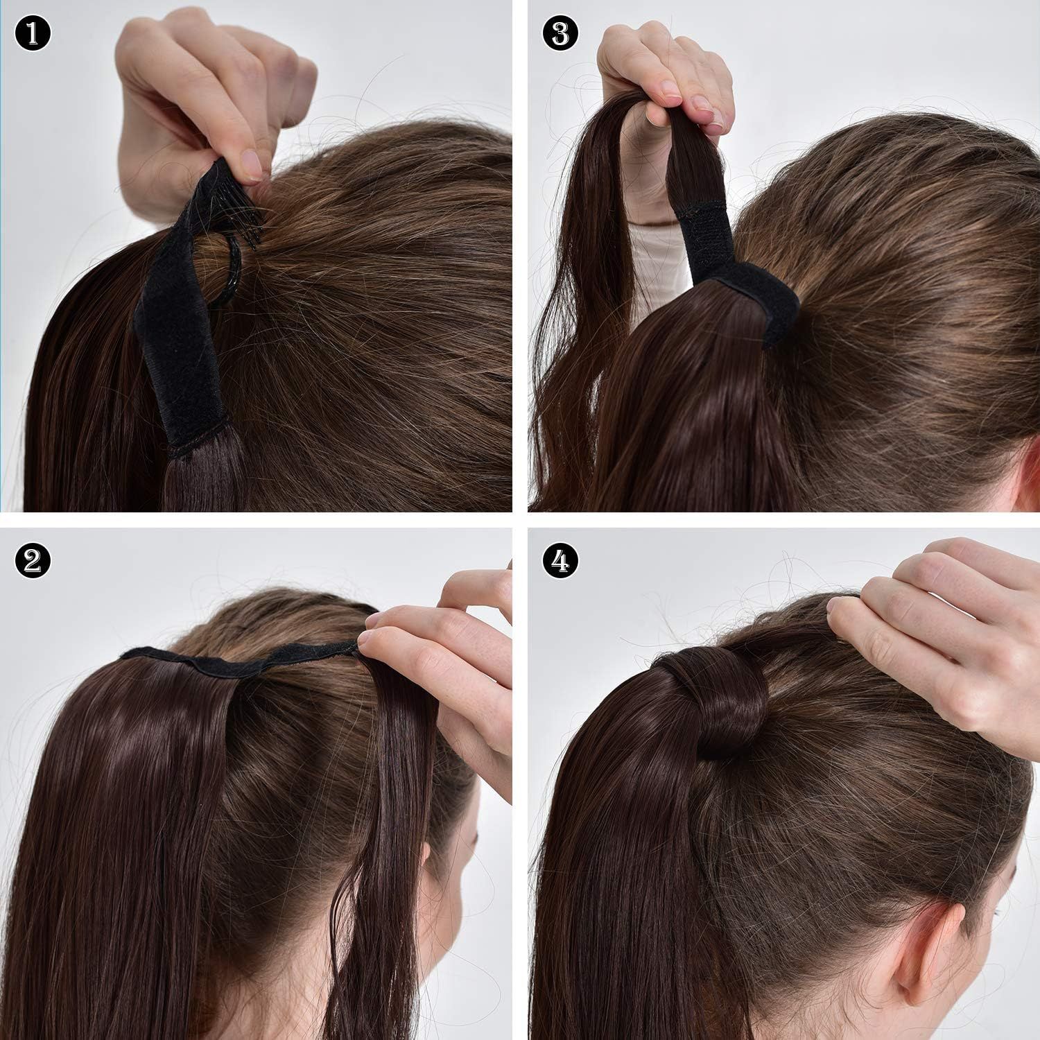 Postiche Queue De Cheval Extension De Cheveux Raides 55cm Sy... - 2