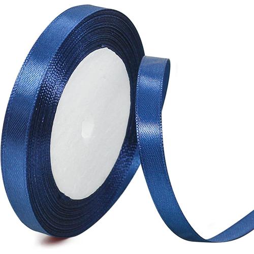 Ruban Satin, 1cm * 22m Ruban Pour Emballage Cadeau, Satin Ruban Pour Bricolage, Pour Bricolage, Cadeau, D¿¿Coration, Emballage(Bleu)